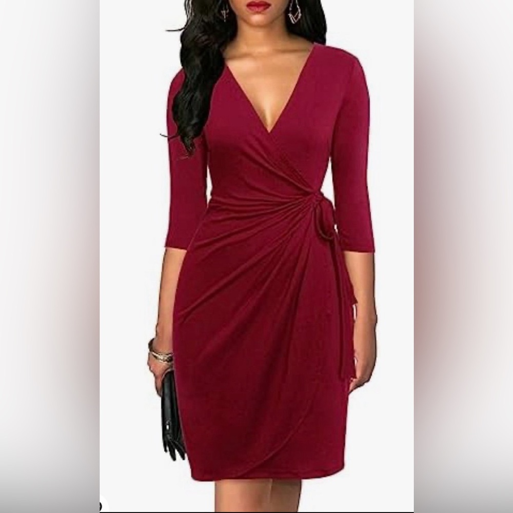 3/4 Sleeve wrap dress